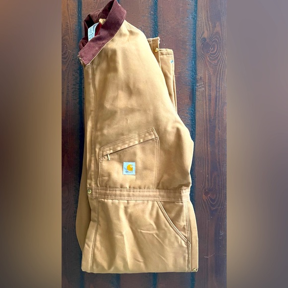 Vintage Carhartt dead stock insulated duck bib coveralls workwear size 54 BNWOT - Picture 2 of 10